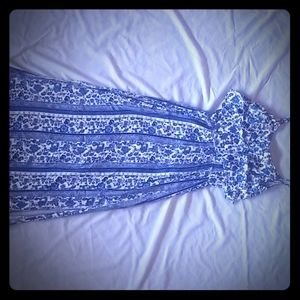 Blue print maxi sun dress